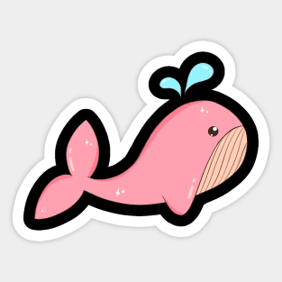 Pink Whale Sticker